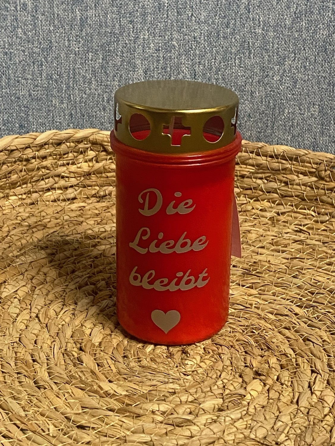 Grablicht mit Spruch - Grabkerze 
