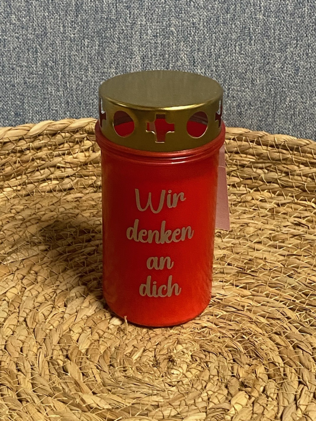 Grablicht mit Spruch - Grabkerze 