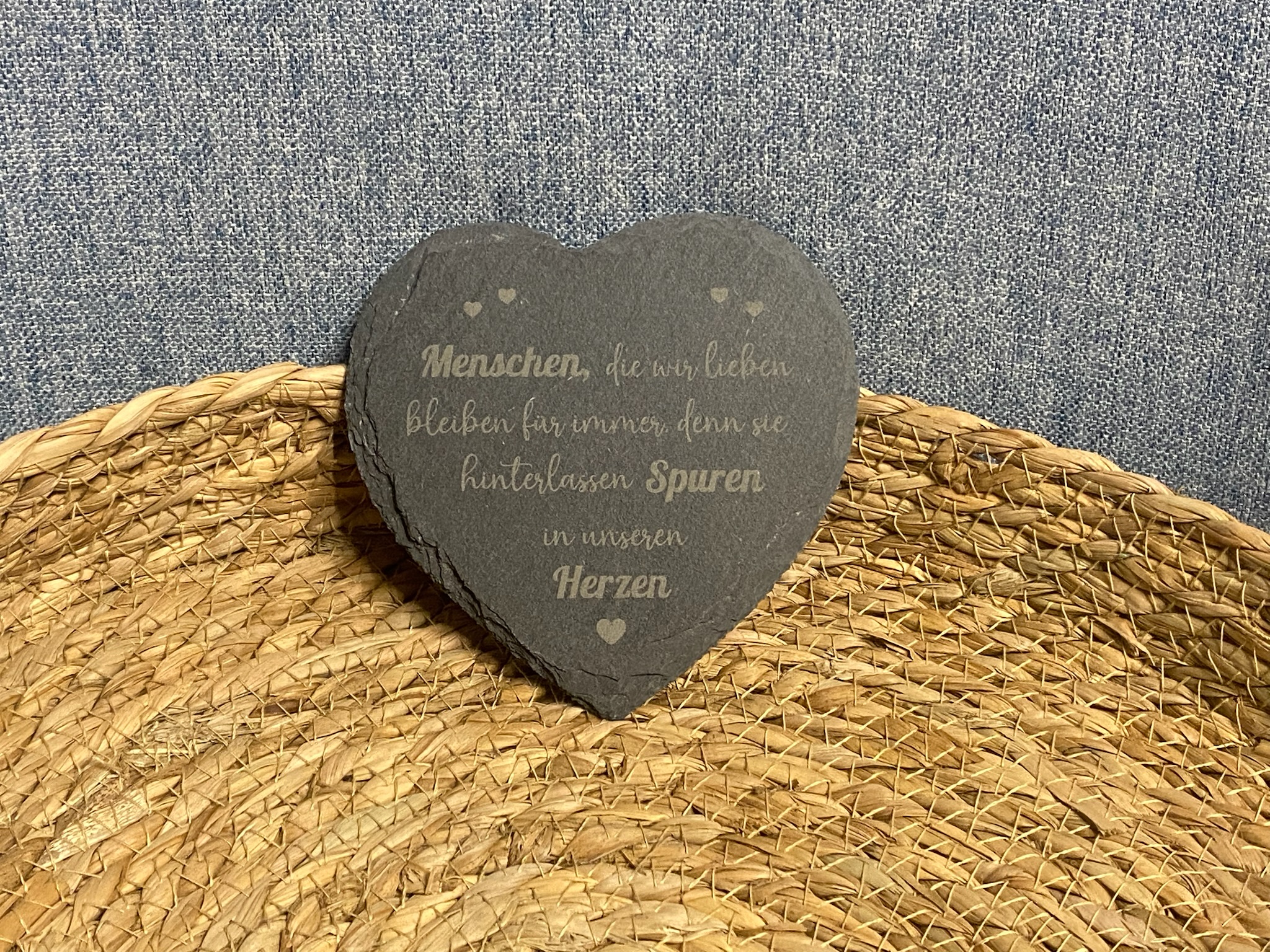Schieferherz Trauer *Spruch*
