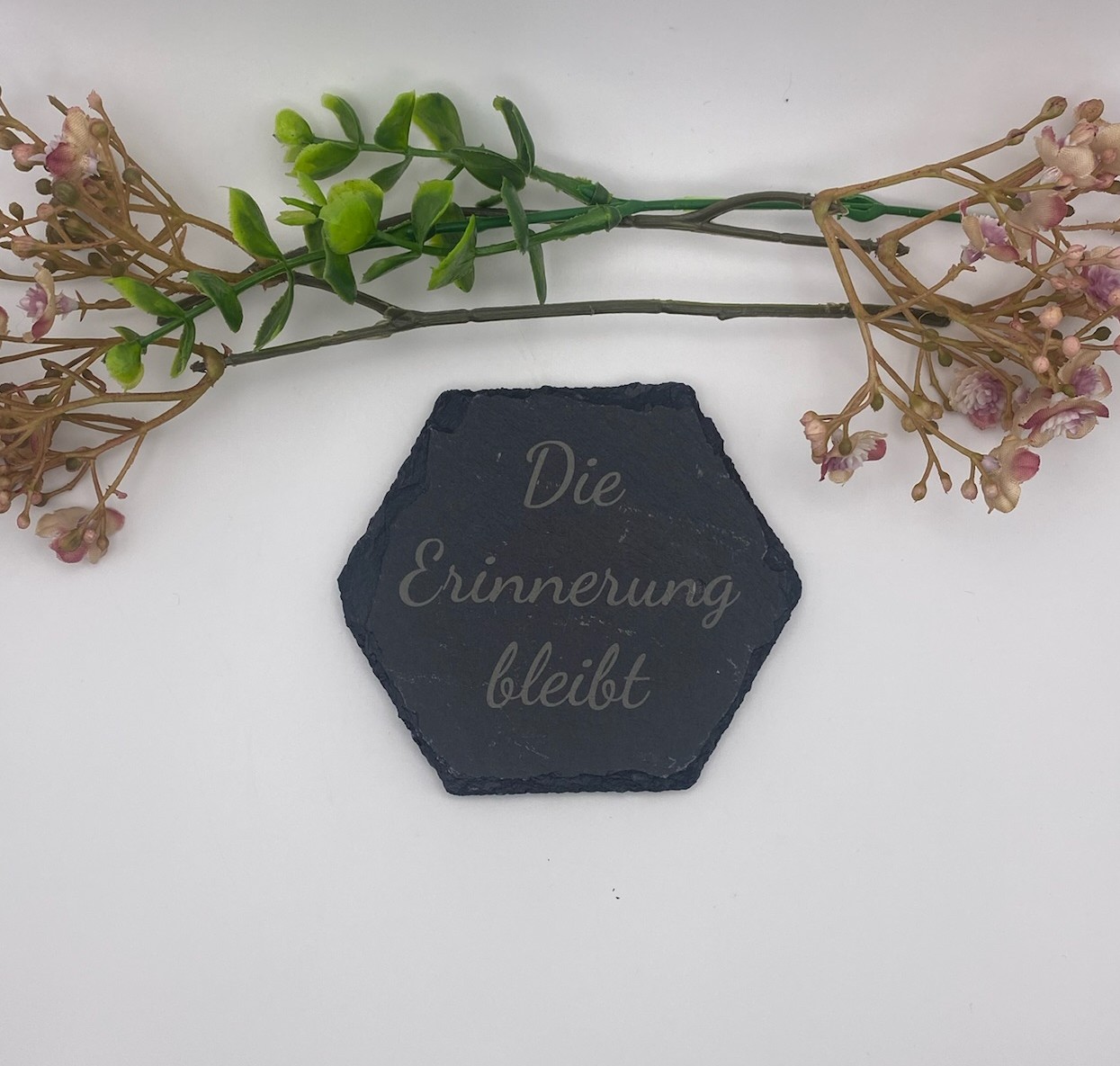 Schiefer 6-Eck - Trauer *Spruch-5* 
