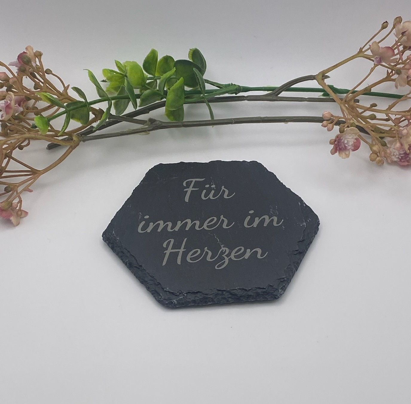 Schiefer 6-Eck - Trauer *Spruch-4* 