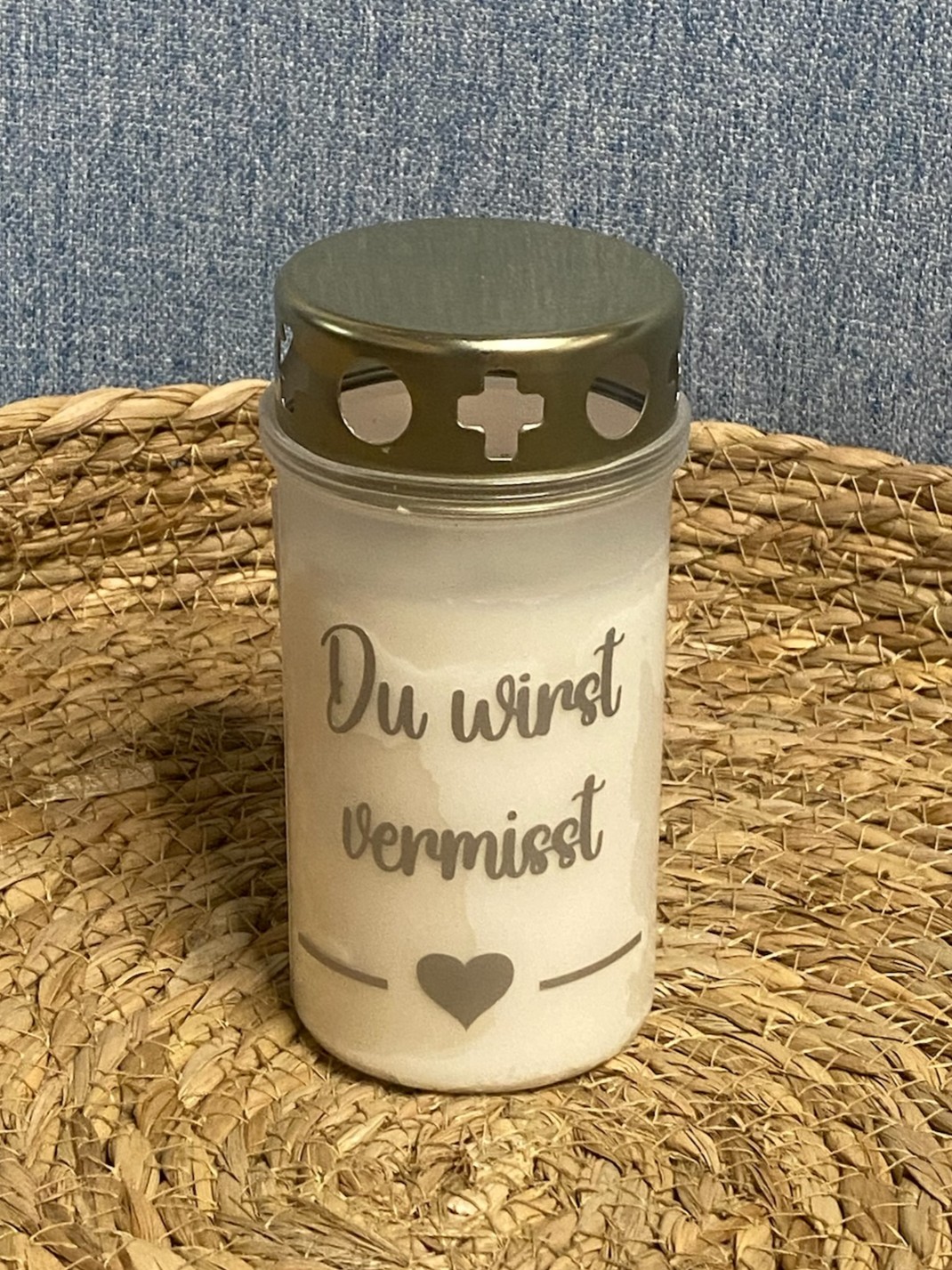 Grablicht mit Spruch - Grabkerze  
