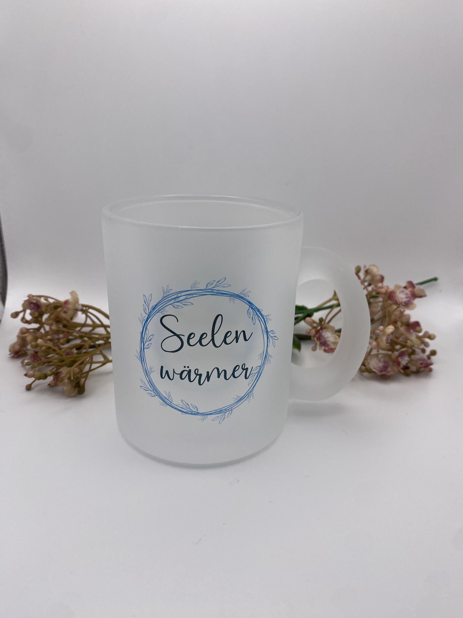 Glastasse satiniert *Seelenwärmer*