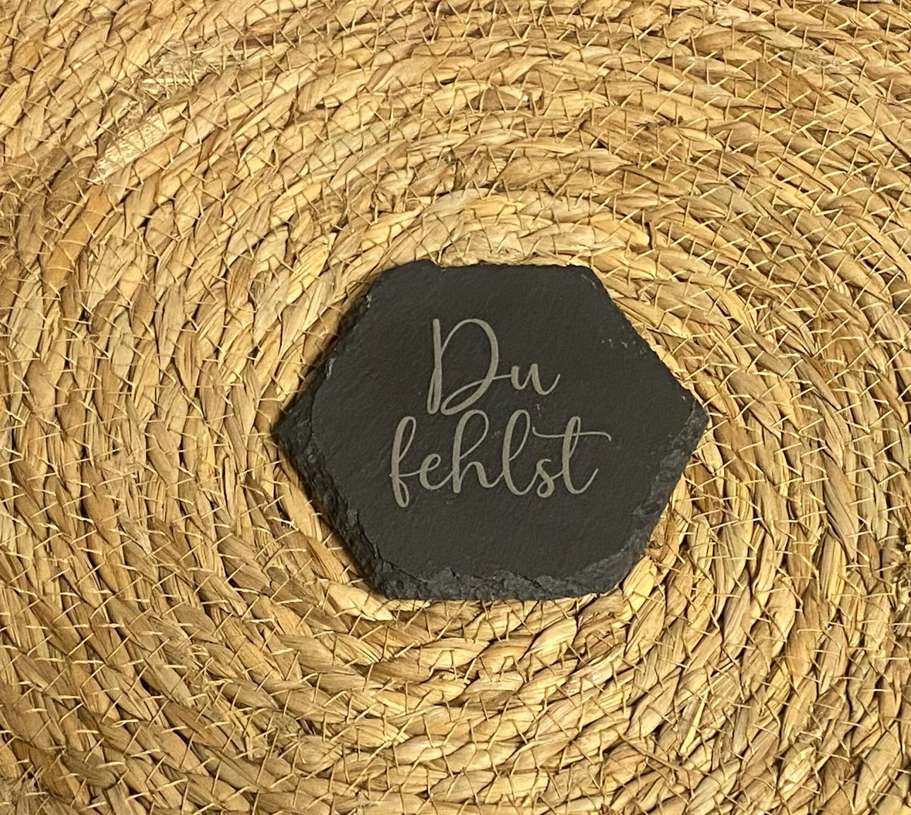 Schiefer 6-Eck - Trauer *Spruch-3*